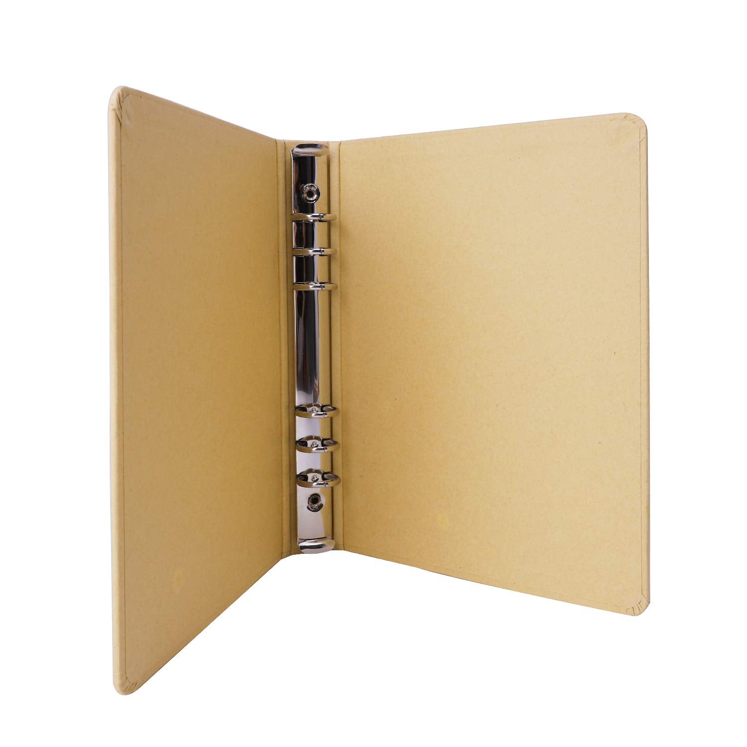 Blank A5 Kraft Paper Hardcover 6-Holes Round Ring Binder Protector For Notebook Diary Journal,School Office Stationery Supplies
