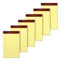 Tops Docket Gold Premium Writing Pads, 5' X 8', Jr. Legal Rule, Canary, 50 Sheets Per Pad, Pack Of 6 Pads