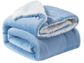 Vas Collections All Season Flannel Sherpa Blanket|Single 150 Cm X 220 Cm, Sky Blue, Reversible