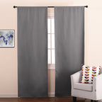 Nicetown Door Curtains For Doorway, Bonus Curtain Hooks, Each Is 27'' X 80'', Grey, Blackout Drapery Liners For 84 Inch Curtains