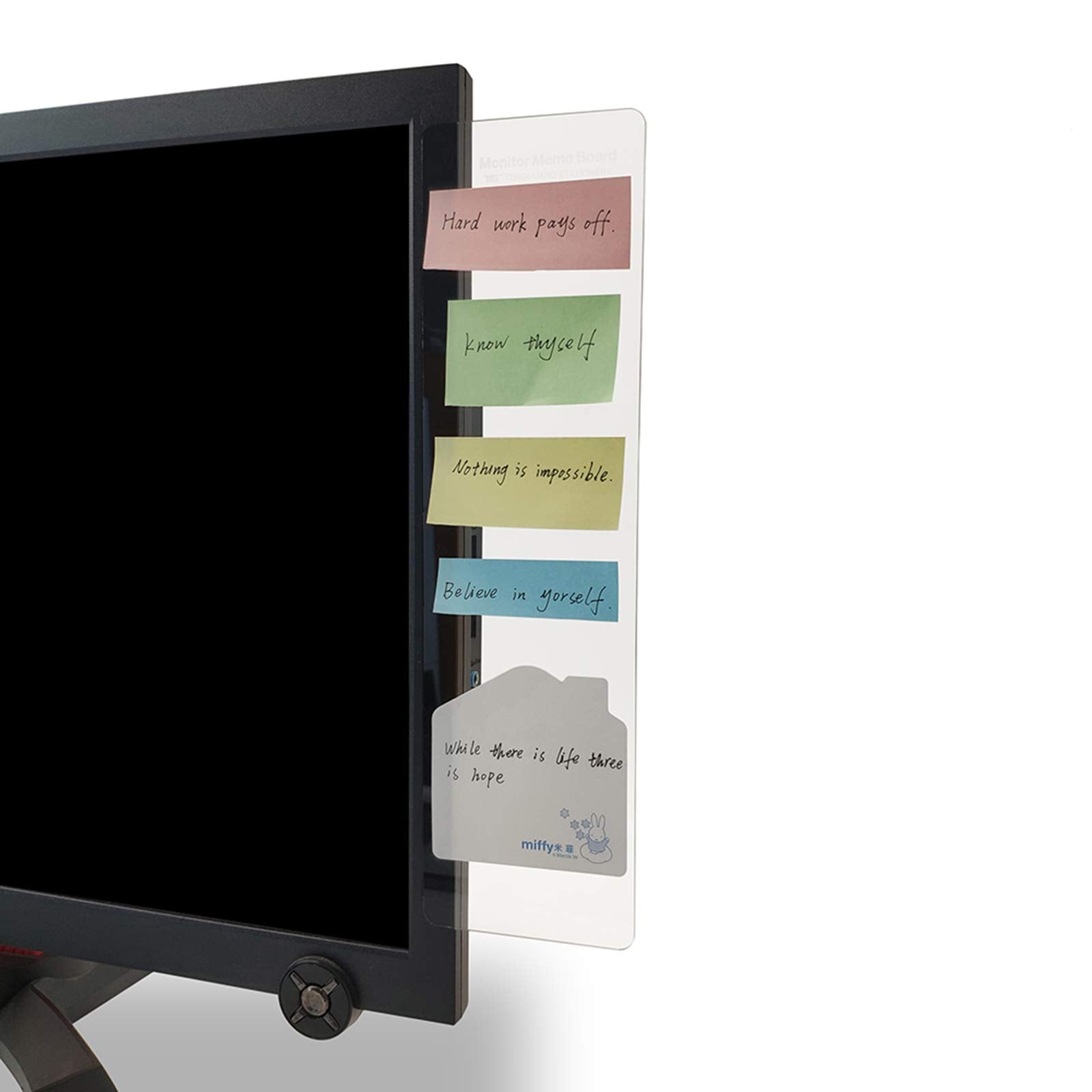 Minsa Fashion Multifunction Utility Acrylic Transparent Computer Monitors Side Panel/Memo Pads/Message Boards/Sticky Boards For