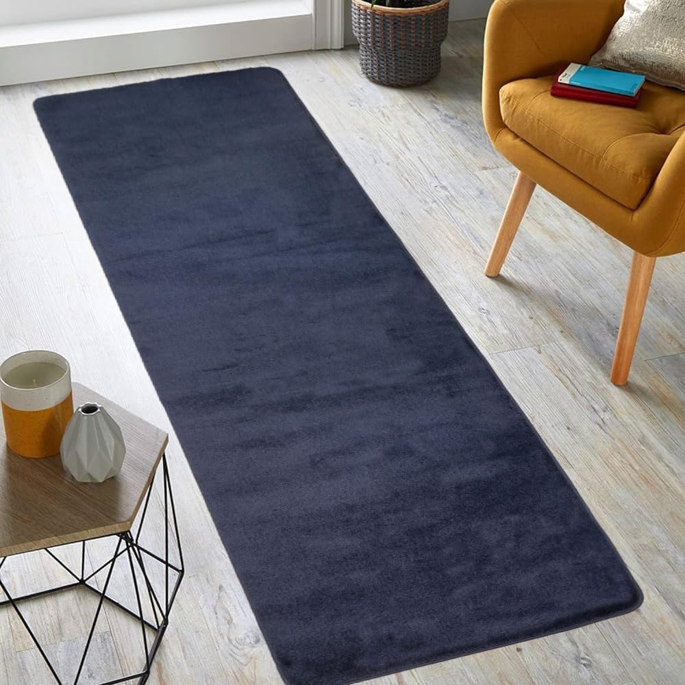 RugStylesOnline Comfy Solid Color Runner Area Rug 26 Inch Wide x Your Choice Length in 3 Color Options Slip Skid Resistant Rubbe