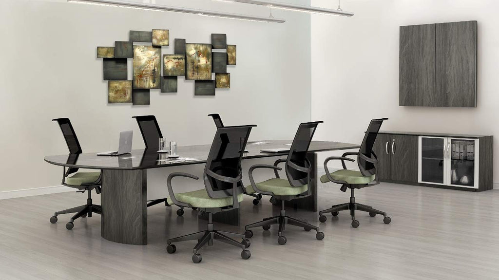 Safco Medina Modern Office Conference Meeting Room Table, 10', Gray Steel