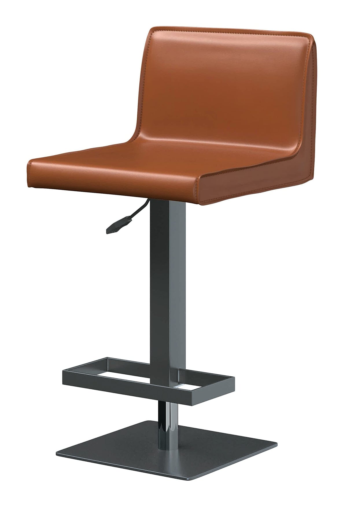 Neos Modern Furniture Bar Stool/Black Base, Cognac PU