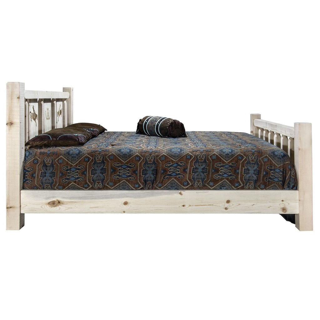 Montana Log Collection Wood Homestead King Bed MWHCKBVLZBRONC