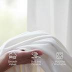 Lazzzy White Velvet Curtains Thermal Insulated Curtains 120 Inch Long Light Filtering Window Drapes For Bedroom Living Room Super Soft Luxury Window Treatment 2 Panels Rod Pocket, W42 X L120