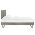 Modway Alana Wood Queen Platform Bed In Gray With Angular Frame