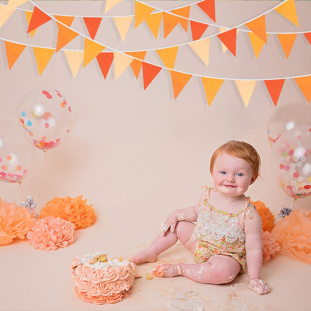 10M/32Ft Triangle Flag Fabric Banner Cotton Pennant Garland Cloth Bunting For Fall Decor Autumn Wedding Birthday Party Thanksgiv