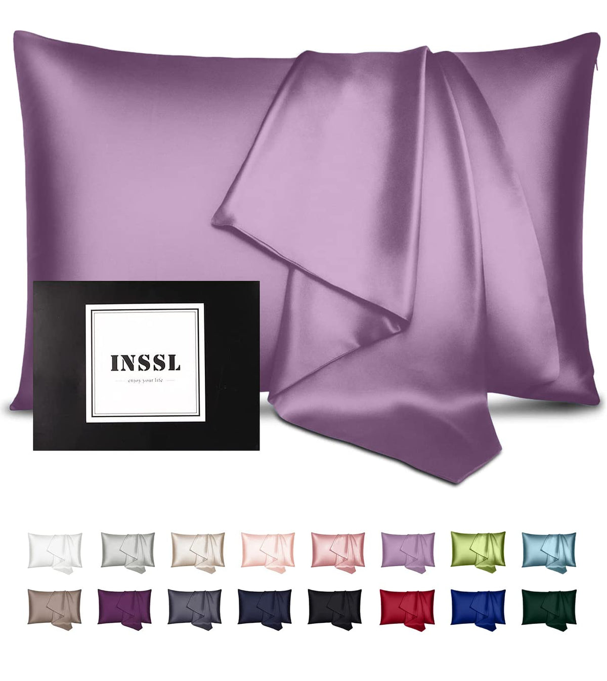 Inssl Silk Pillowcase For Women, Mulberry Silk Pillowcase For Hair And Skin And Stay Comfortable And Breathable During Sleep 1 P