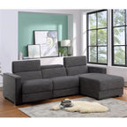 Steve Silver Zara Dark Gray Polyester Fabric Power Reclining Sectional
