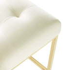 Modway Eei-3853- Privy Gold Stainless Steel Performance Velvet Counter Stool, Ivory