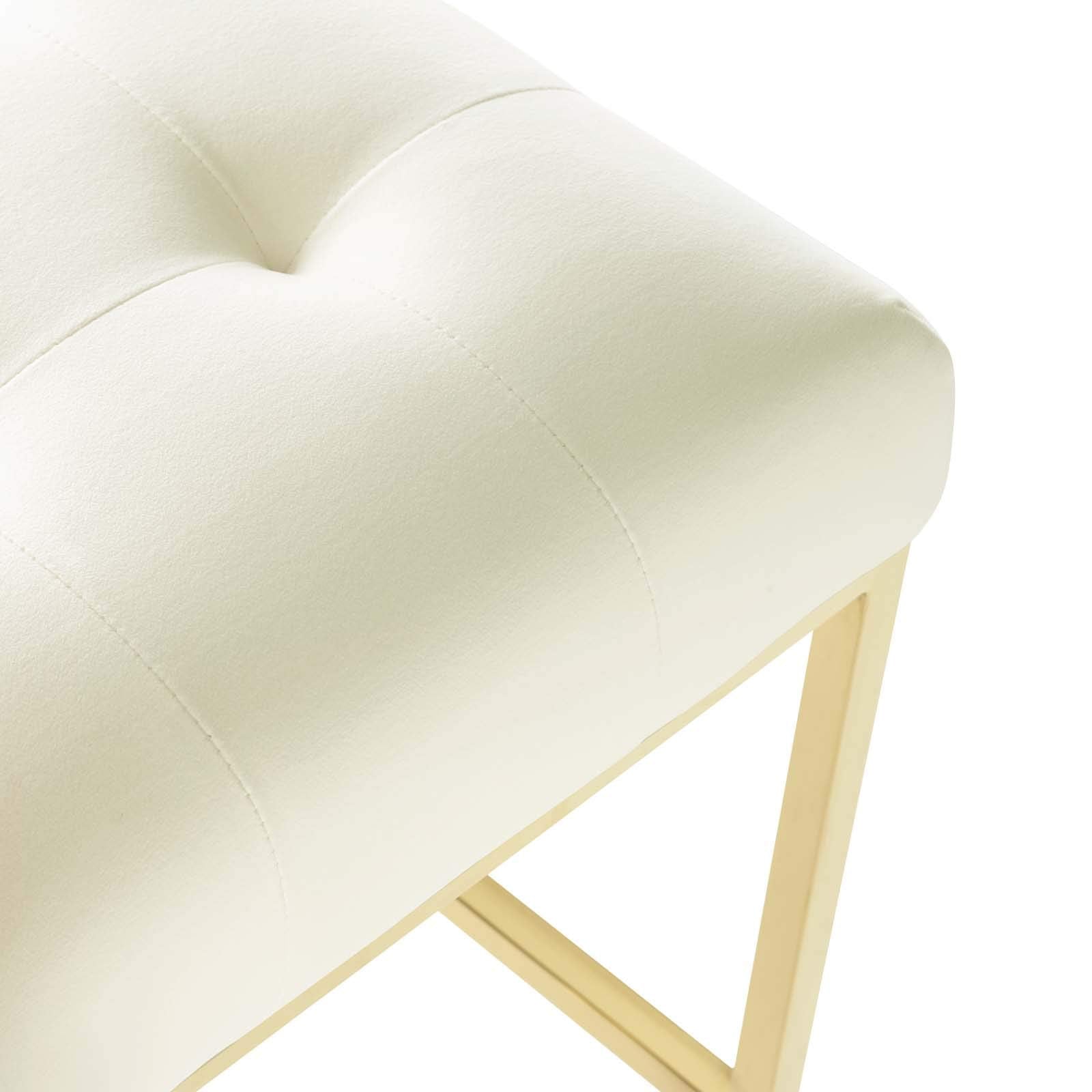 Modway Eei-3853- Privy Gold Stainless Steel Performance Velvet Counter Stool, Ivory
