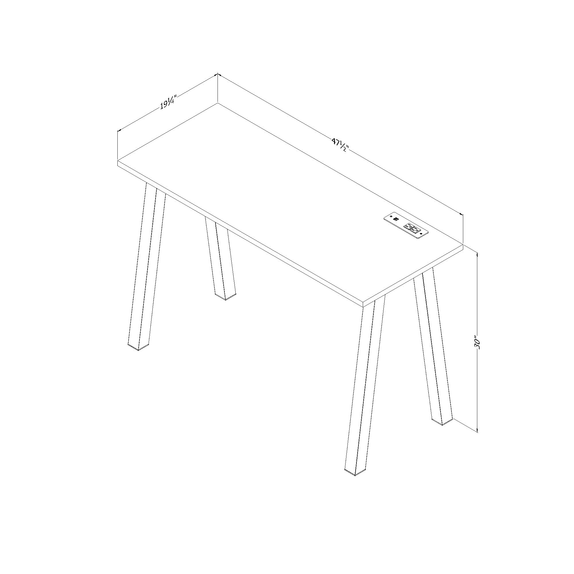 South Shore Milestone Computer Desk, Bleached Oak and White