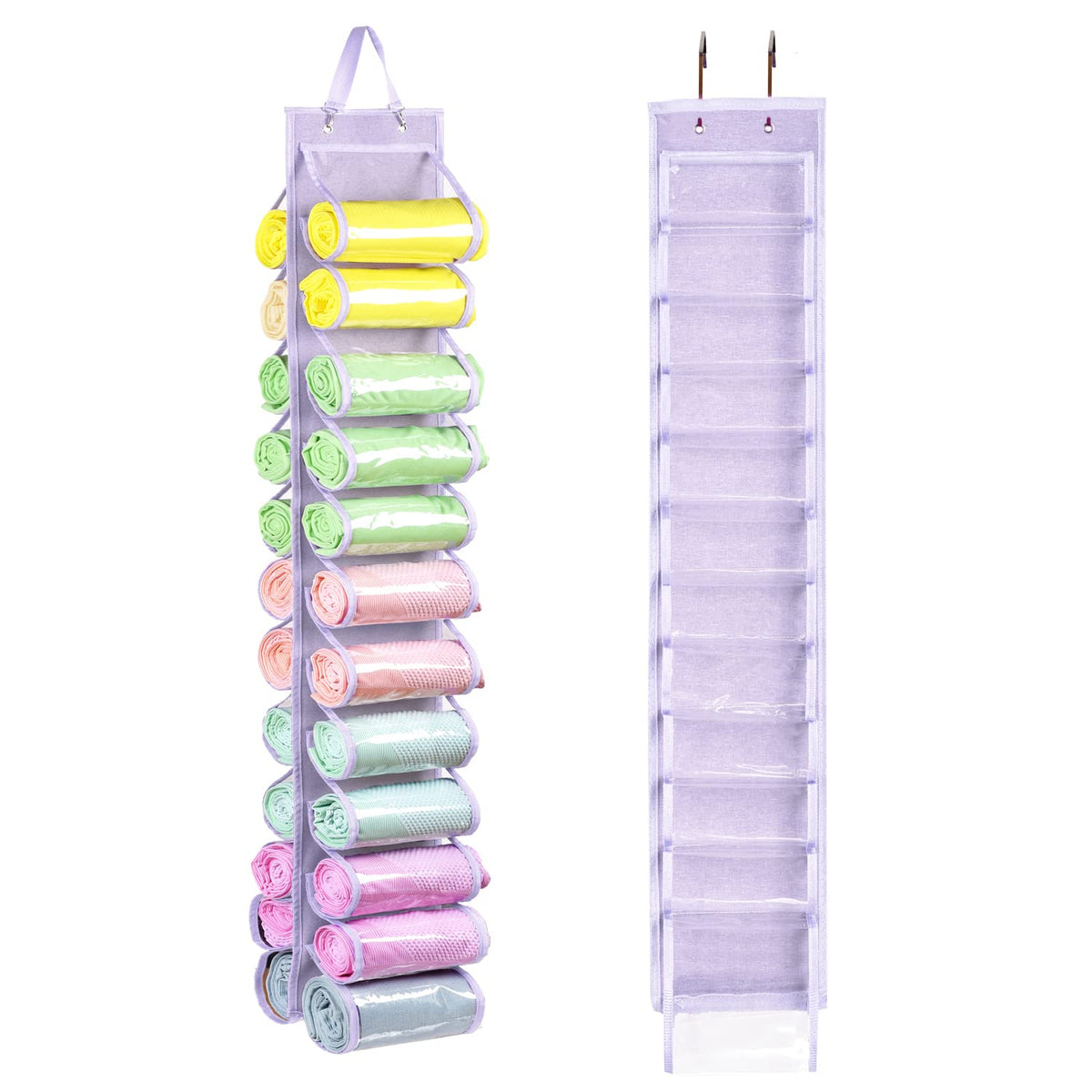 RZMAYIS Nylon Legging Storage Bag Storage Hanger Can Holds 24 Leggings or Shirts Jeans Compartment Storage Hanger, Foldable Legg