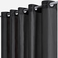 Furlinic Dark Grey No Hook Small Stall Shower Curtain 48x78 Inch,Half Narrow Size Polyester Fabric Bathroom Curtains with 6 Plas