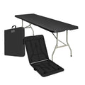 ONUUNPY 6ft Heavy Duty Portable Folding Table - Plastic Dining Table Indoor/Outdoor Black Plastic Table for Parties, BBQs, and C