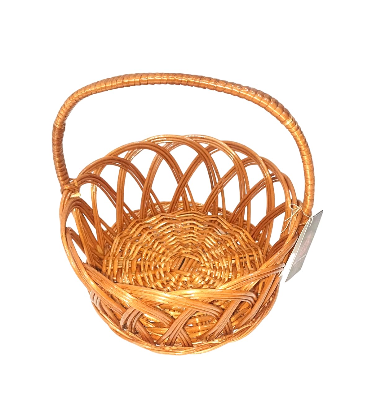 Aleena Creation Round Jali Full Cane With Handle Wicker Baskets Multipurpose Uses For Marriage Gift Hamper/Flower/Chocolate/Brea