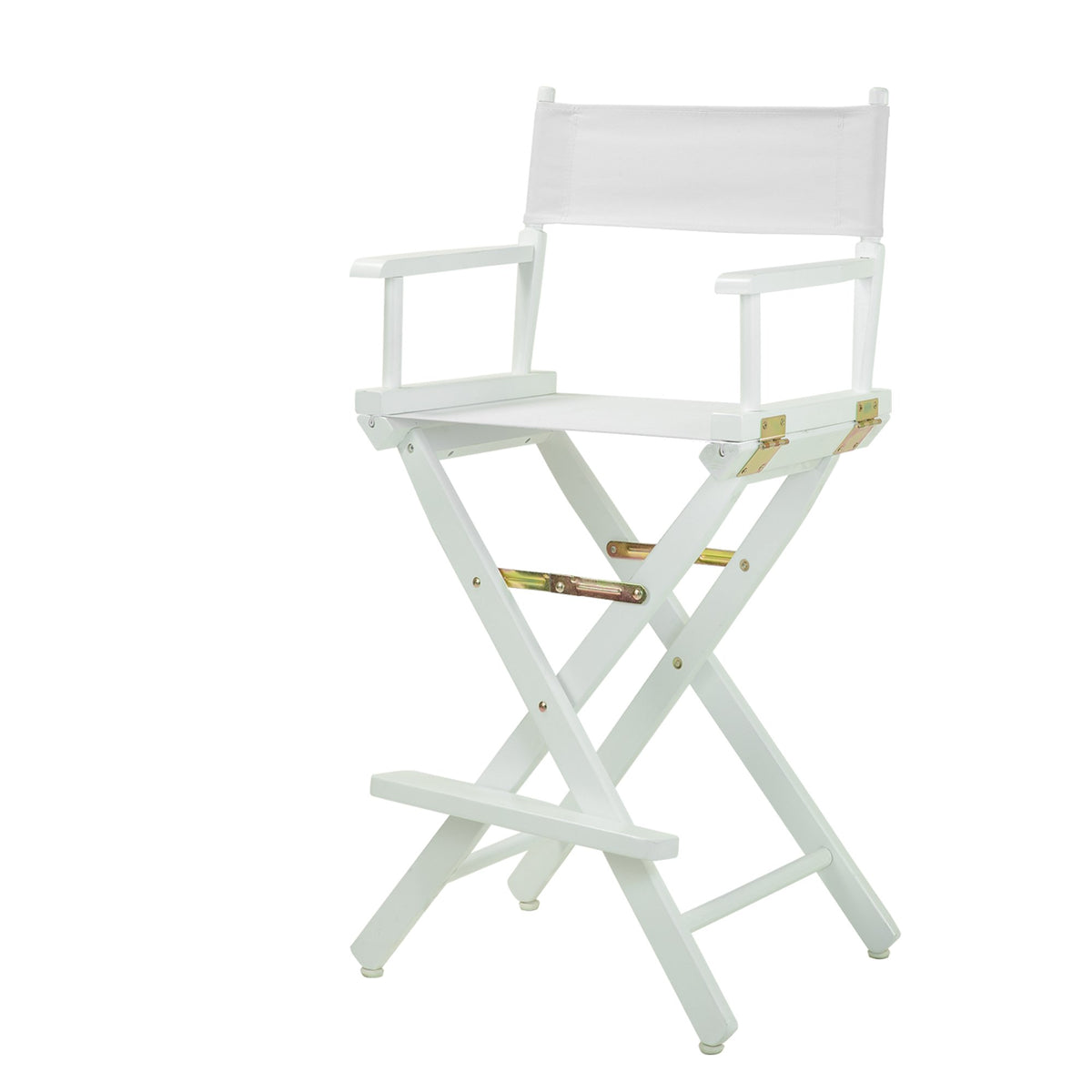 Casual Home Director'S Chair ,White Frame/White Canvas,30&quot; - Bar Height