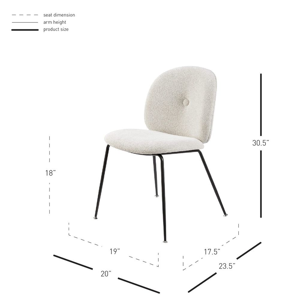 Npd Furniture And More Nisha Dining-Chairs, Standard, Posh Ivory