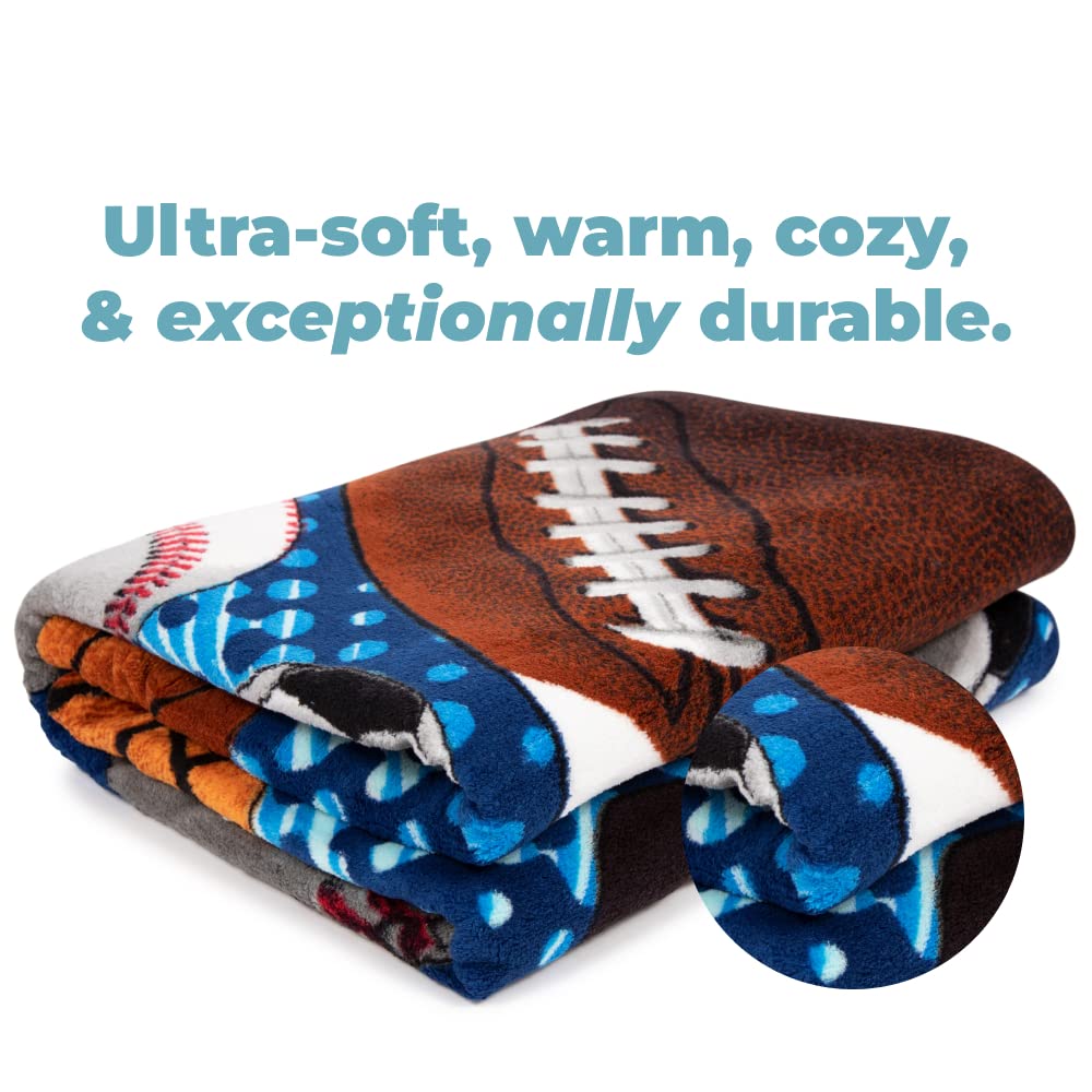 Dawhud Direct Super Fan Sports Fleece Blanket For Bed, 50' X 60' Sports Fan Fleece Throw Blanket For Men, Women And Kids - Sup
