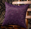 Scarlett Linens Embroidered Cushion Covers | Beaded Cushion Covers 16X16 Inches Pack Of 1 | Coushans For Sofa Colourful | Purple