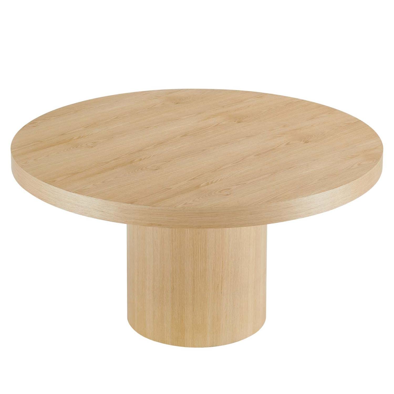 Modway Gratify 59&Quot; Round Mdf Wood Dining Table In Oak Finish