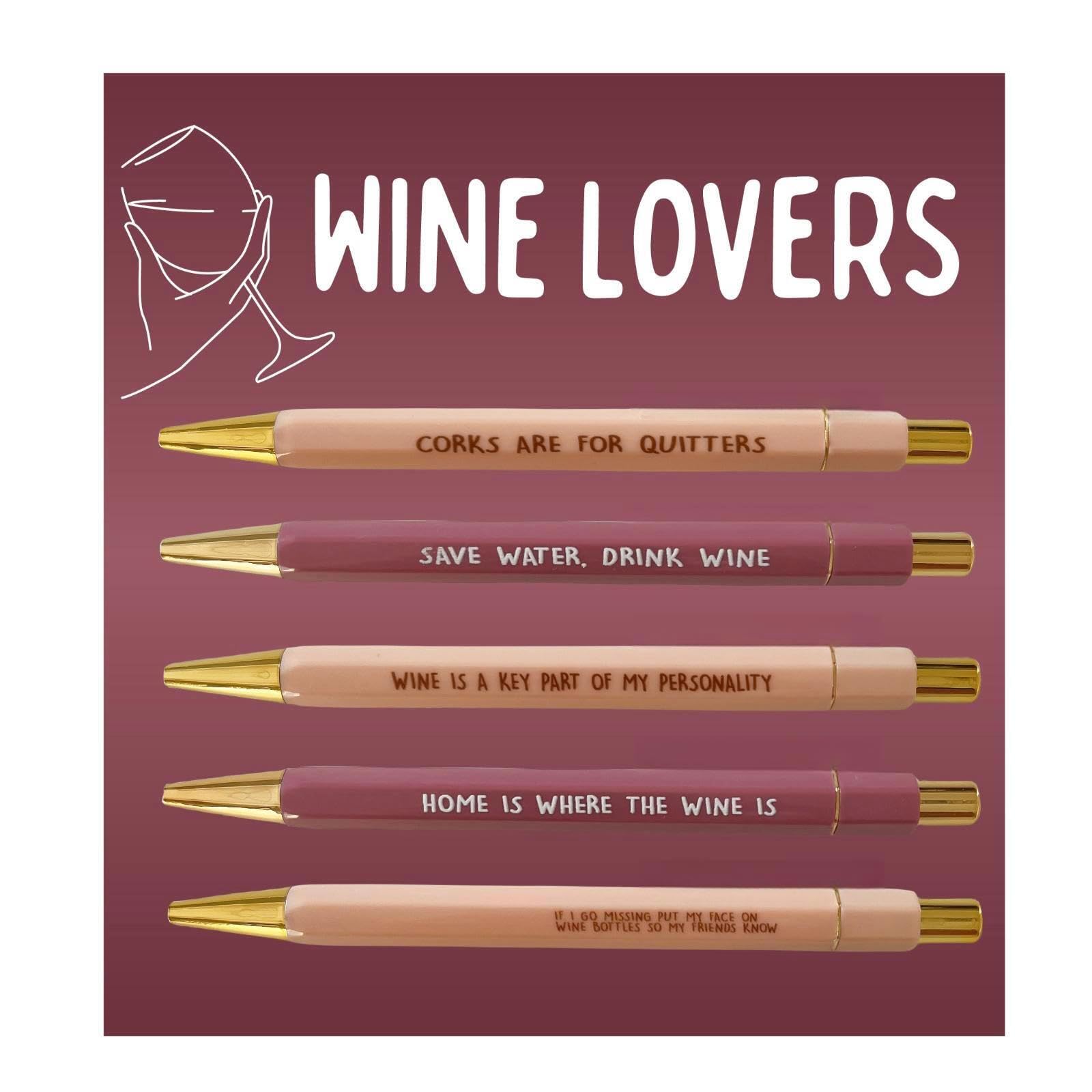 Jxueych Funny Pens, 5-Count, Black Ink, Medium Nib 1.0Mm, Office Gifts For Coworkers, Personalized Pens With Vibrant Funny Quote