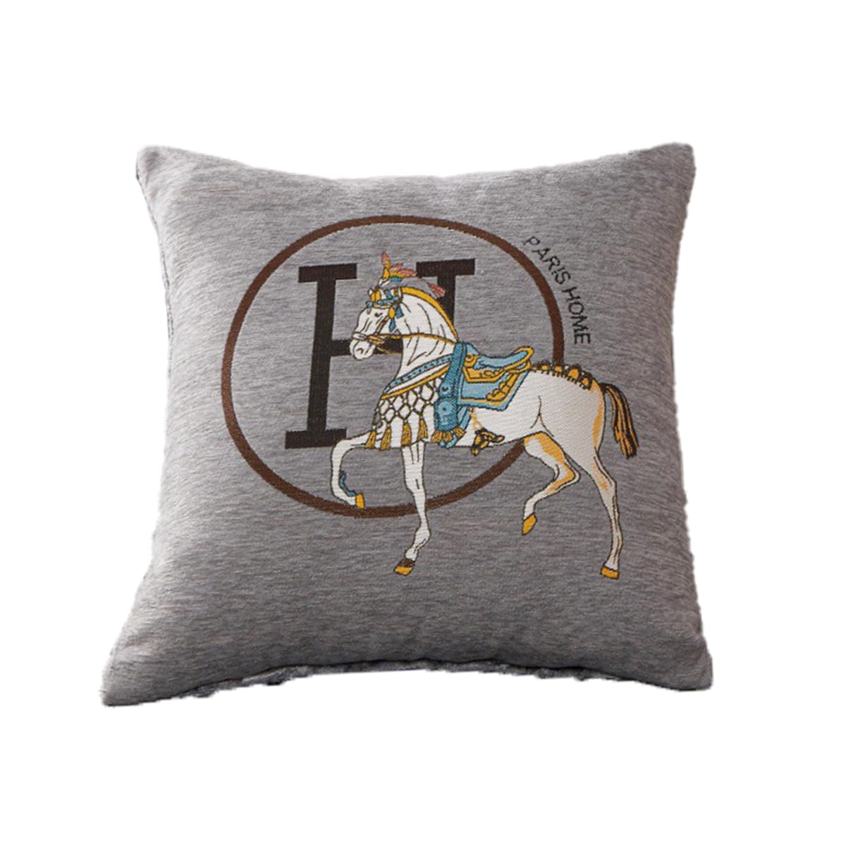 Croker Horse 18X18' Inches Throw Pillow Cushion Covers Set Pack Of 2 Pcs - Luxury Horse Embroidery Modern Style Couch Sofa Pill