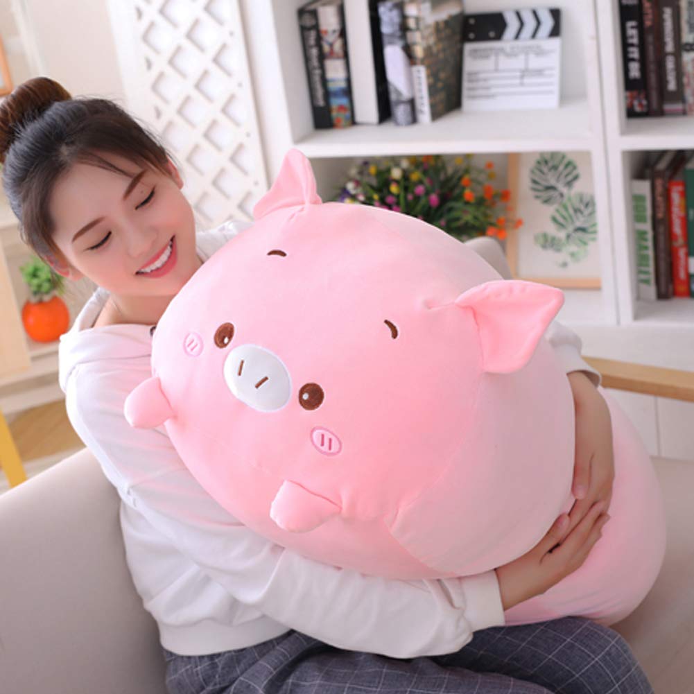 Hitoshe Pig Plush Pillow, Soft Pink Pig Stuffed Animal Body Pillow Toy Gifts For Bedding, Kids, 33.5'