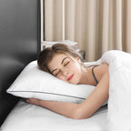Downluxe Goose Down Pillows - Hotel Collection Feather Pillows For Back, Stomach Or Side Sleepers, Down Pillows Queen Size Set O