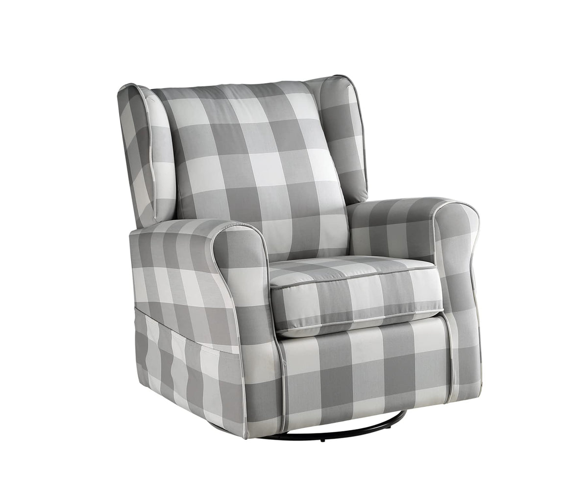 Acme Furniture Swivel Chair with Glider in Gray, Grey