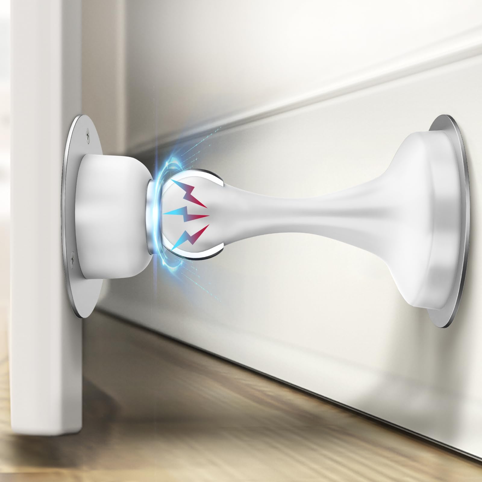 Door Stop - Magnetic Door Stoppers, Door Stoppers For Bottom Of Door, 2 Pack Magnetic Door Catch, 3M Double-Sided Adhesive Tape,