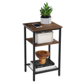 VASAGLE End Table, 3-Tier Nightstand, Side Table for Small Space in Living Room, Bedroom, Steel Frame, Easy Assembly, 1 Pack, Ch
