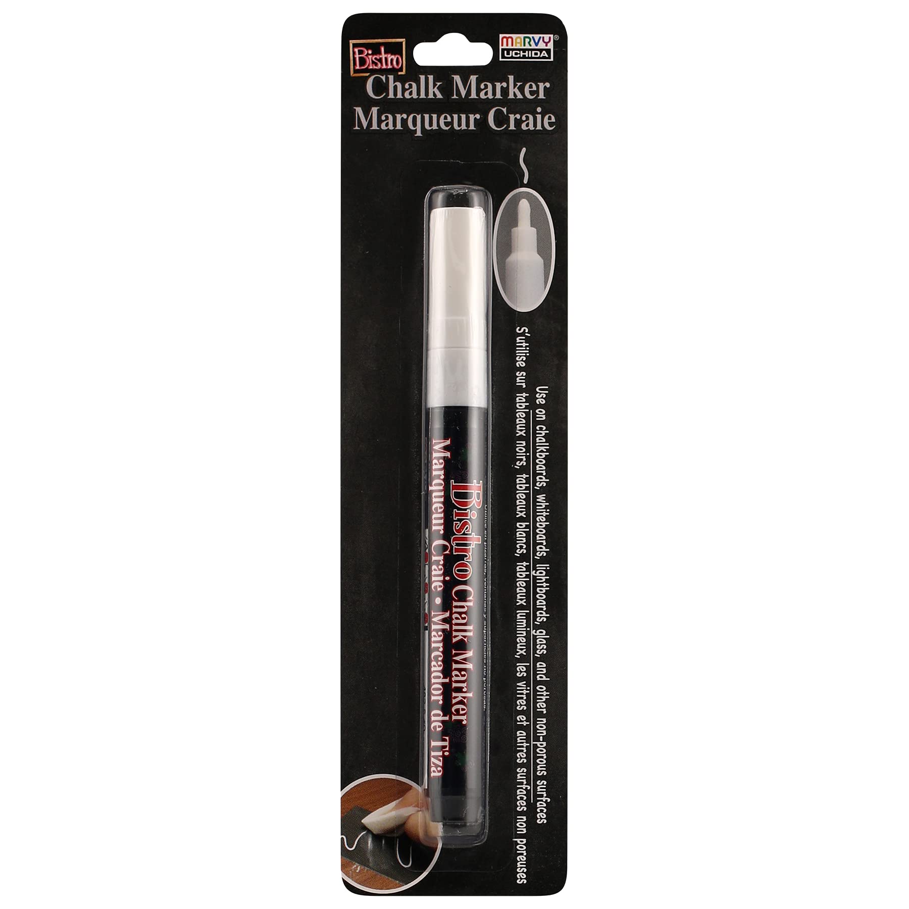 Uchida Of America 482-C-0 Fine Point Bistro Window Chalk Marker, White (Pack Of 1)