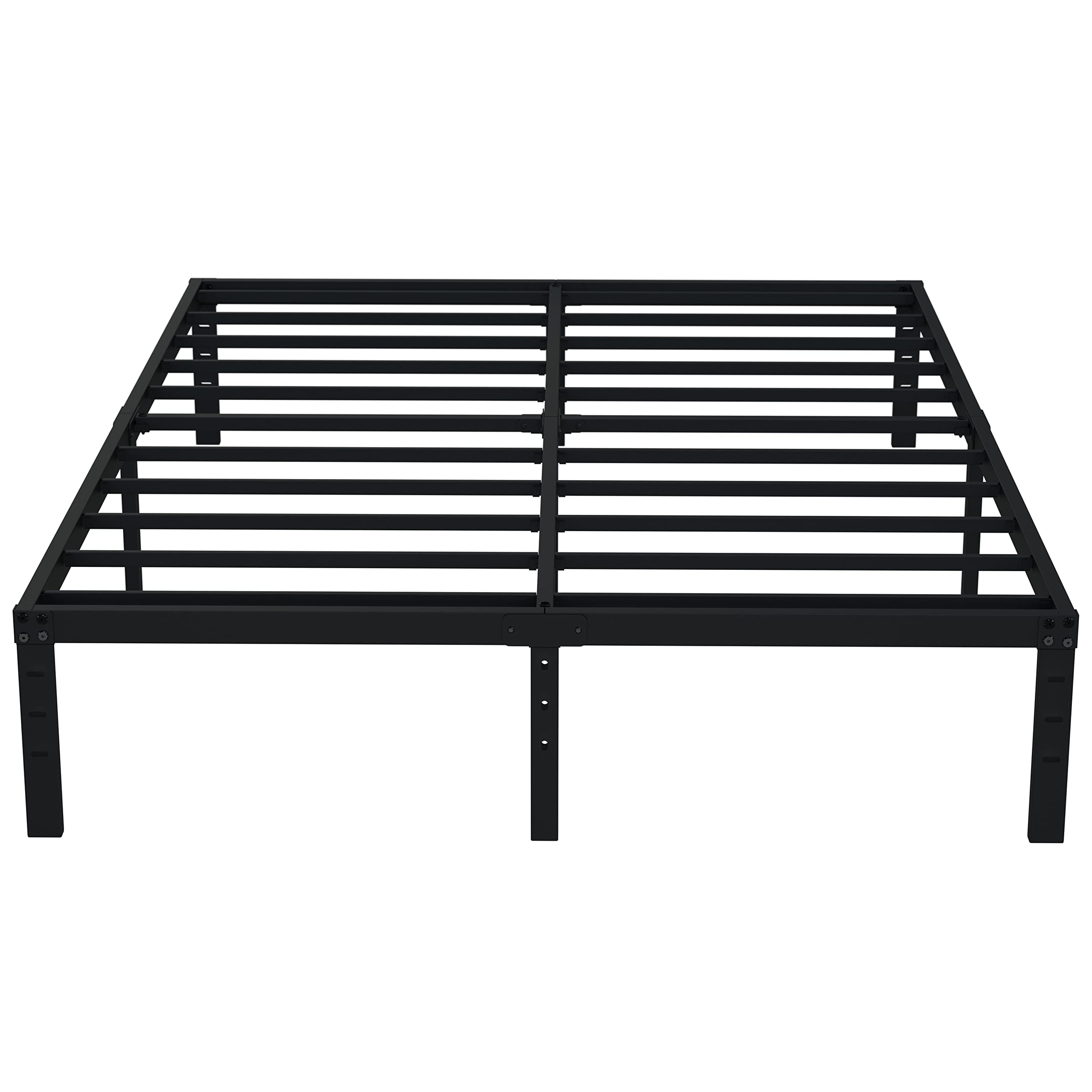 Emoda 14 Inch California King Bed Frames Heavy Duty Metal Cal King Platform With Steel Slats Support, No Box Spring Needed, Noise Free, Black
