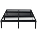 Emoda 14 Inch King Bed Frame No Box Spring Needed, Heavy Duty Metal Platform With Steel Slats, Noise Free, Easy Assembly, Black