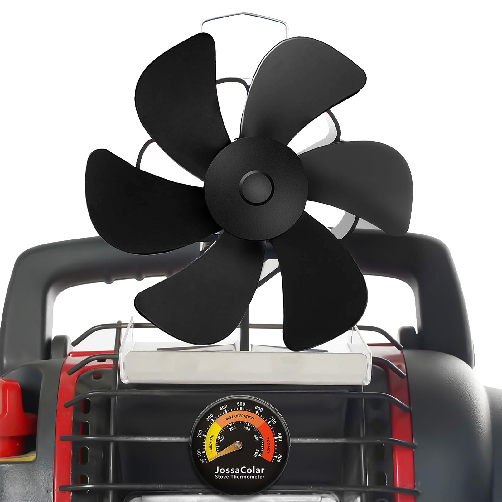 JossaColar Wood Stove Fan for Propane Heater, Heat Powered Fireplace Fan Thermoelectric Thermal Fan with Bracket being Fixed on 