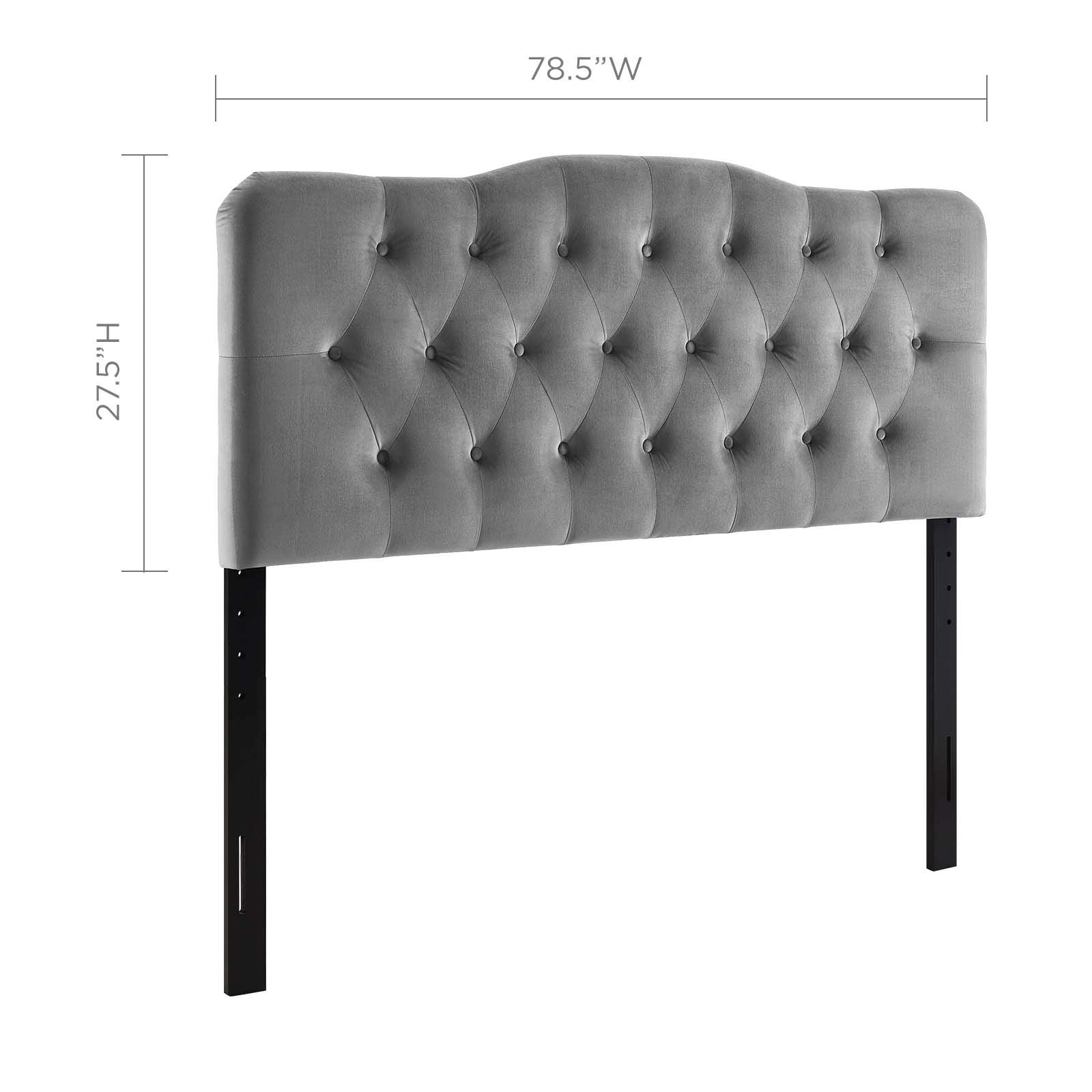 Modway Annabel Diamond Tufted Performance Velvet King Headboard In Gray