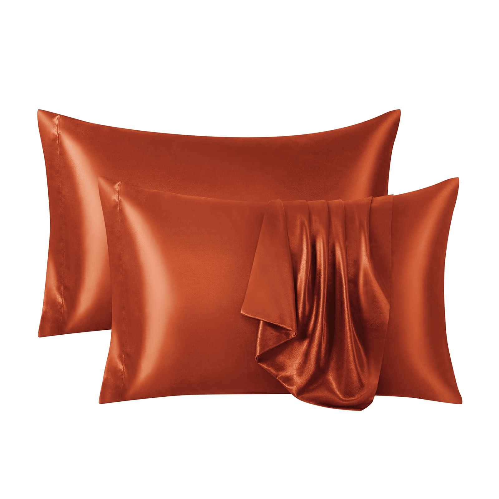 Ersmak Satin Pillowcase Queen Set Of 4, 20'' X 30'' Ultra Soft & Silky Satin Pillow Cases For Hair And Skin, Wrinkle Fade Resist
