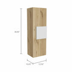 HomeRoots Light Oak - White Particle Board Light Oak and White Multi Purpose Vertical Hanging Cabinet