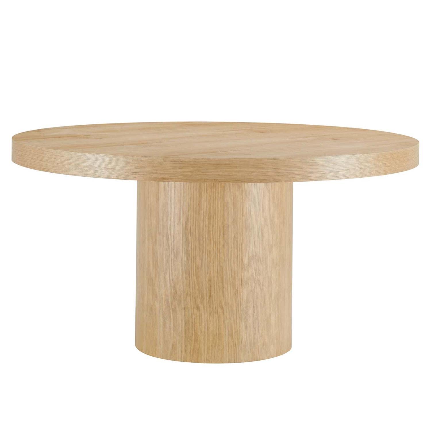 Modway Gratify 59&Quot; Round Mdf Wood Dining Table In Oak Finish