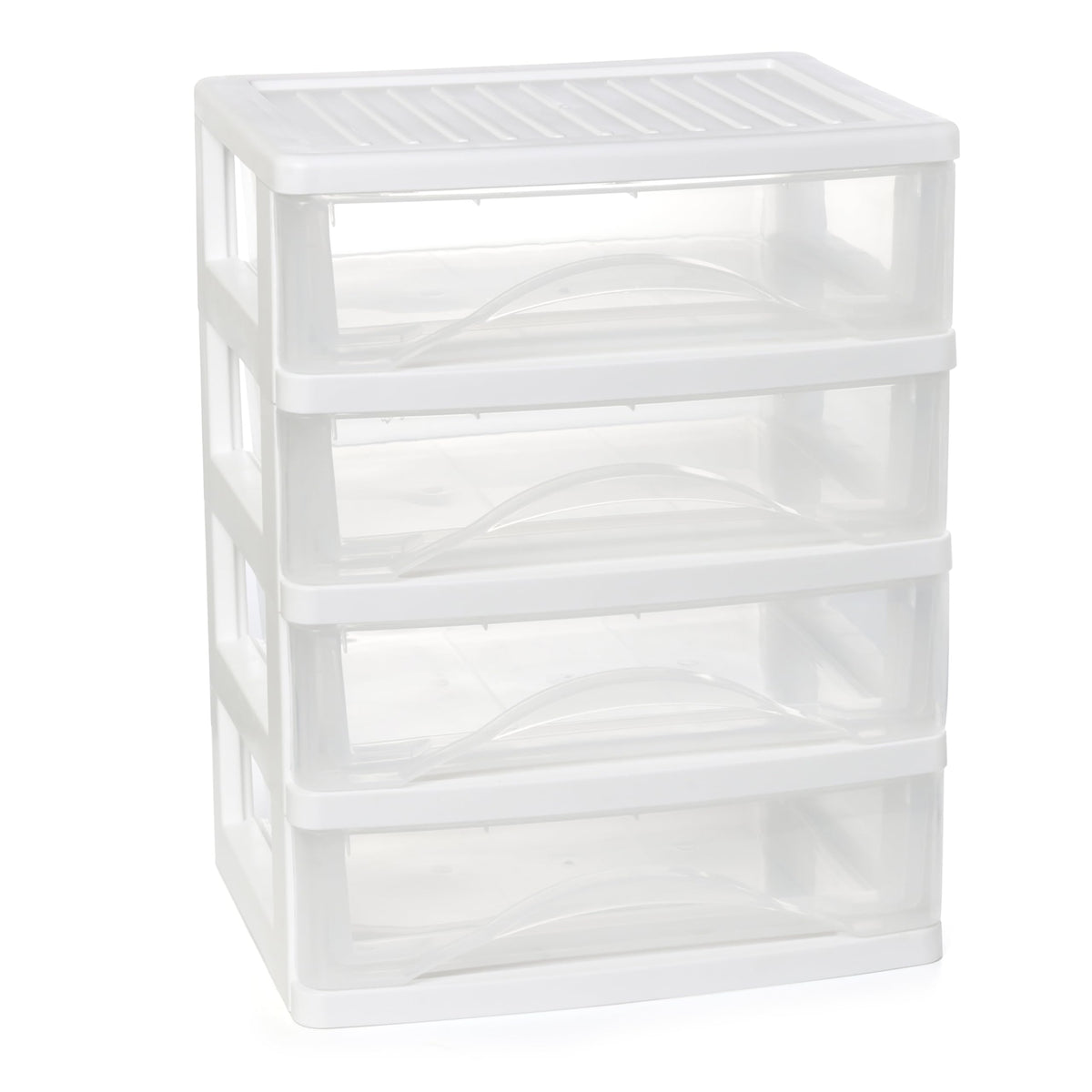 Gonice White Desk 4 Drawer Organizer, Plastic Small Drawer Storage, Desk Storage For Office And Home