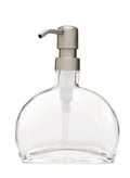 Rail19 Half Moon Recycled Glass Dispenser with Metal Pump, 6oz (Farmhouse Stainless)