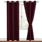 Hiasan Blackout Curtains For Bedroom, 38 X 84 Inches Long - Thermal Insulated & Light Blocking Window Curtains For Living Room C
