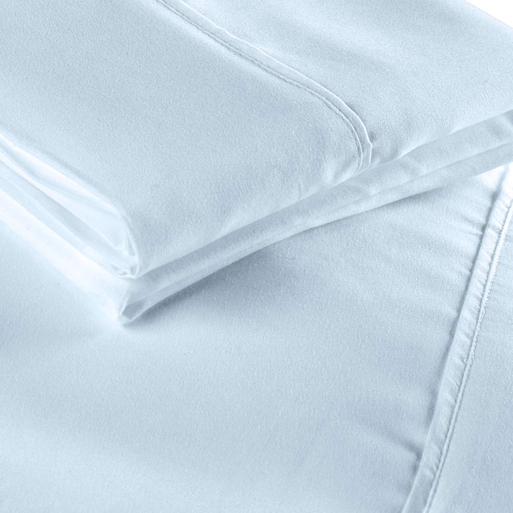 Fabrictech International 100% Cotton 2-Piece Pillowcase Set, Enveloping Design, Standard, Light Blue (PCSCTNPC-S-BL)