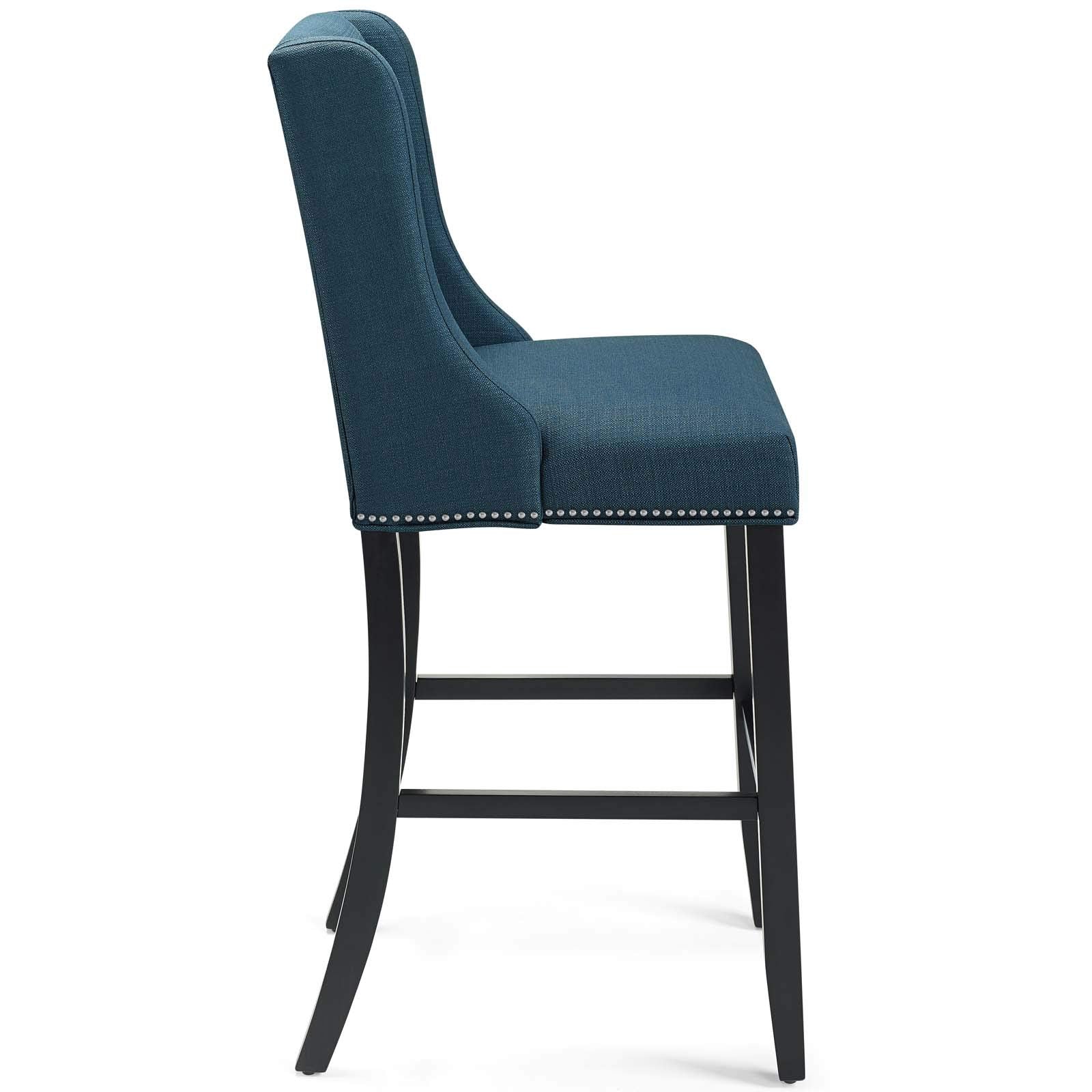 Modway Baron Fabric Upholstered Dining Bar Stool In Azure