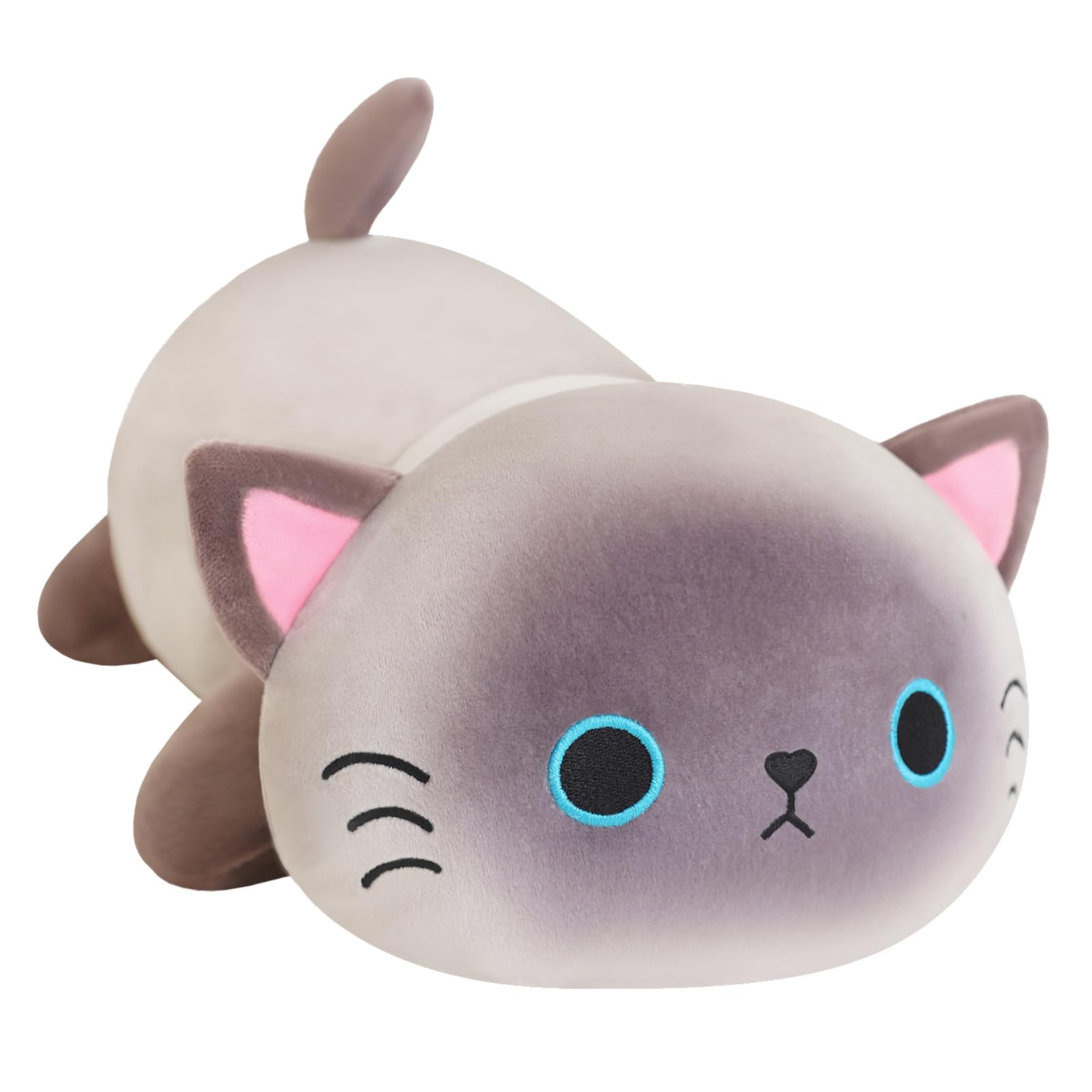 Sqeqe Weighted Siamese Cat Plush, Weighted Siamese Cat Stuffed Animal, Cute Plushies Soft Pillow Toy Gift For Kids Adults 9.8 In