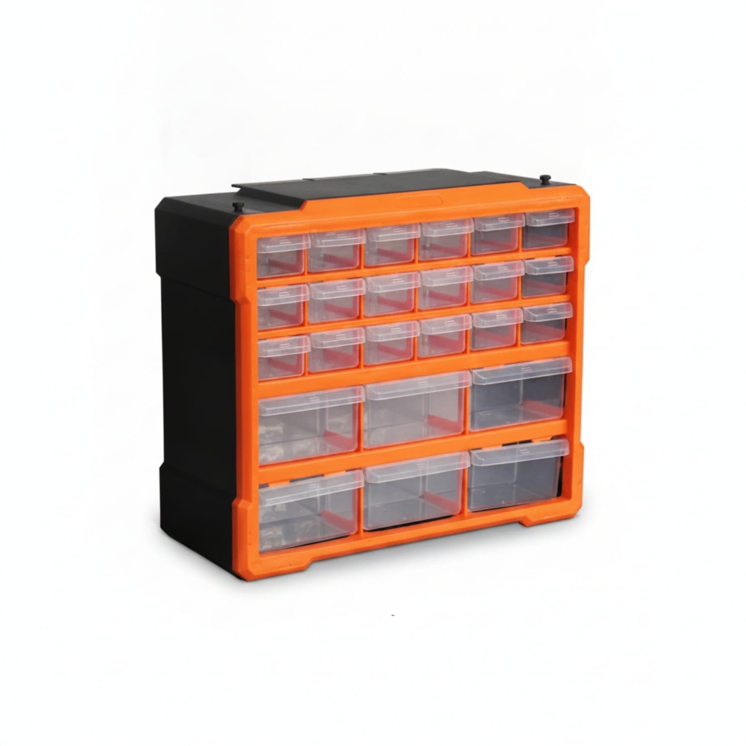 Shopora Removable Dividers 24Drawer Parts Cabinet Grid Layout Drawer Parts Cabinet Handle Top Panel For Workshop, Garage, Craft
