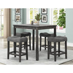 Best Master Furniture 5 Pieces Square 36 x 36 Counter Height Set Antique Oak