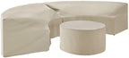 Crosley Furniture Patio Furniture Covers, Waterproof 3-Piece Cover Set for Round Outdoor Sectional, Tan
